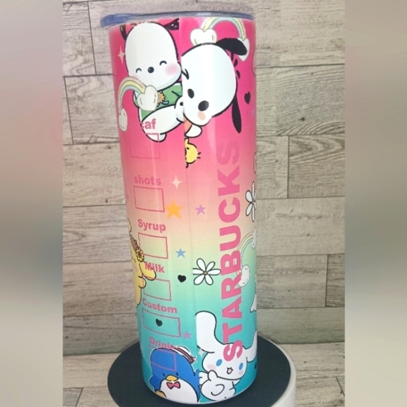 Hello Kitty Starbucks 20oz. Stainless steel handmade Tumblers - Picture 2 of 2